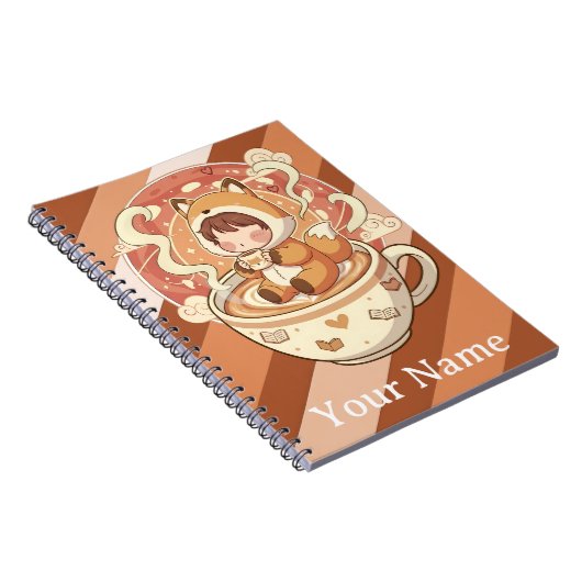 Fox's Cozy Read Study Spiral Notebook Notizblock (Rechte Seite)