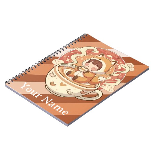 Fox's Cozy Read Study Spiral Notebook Notizblock (Linke Seite)