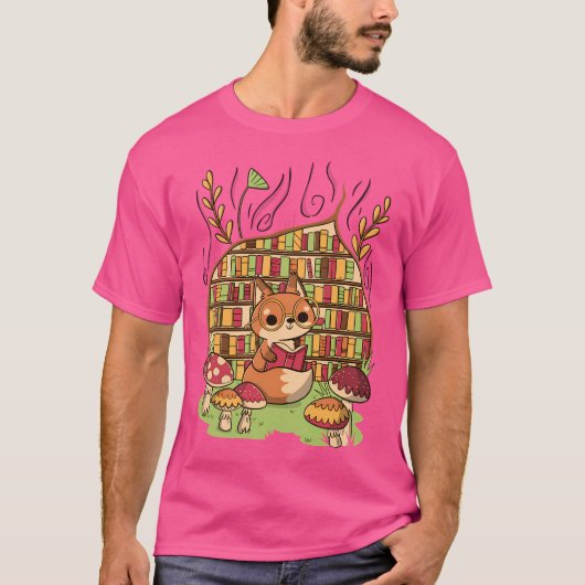 Fox's gemütliche Bibliothek T-Shirt (Vorderseite)