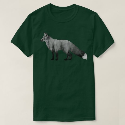 Foxsilhouette Füchse füttern Doppelexposition Fox T-Shirt (Design vorne)