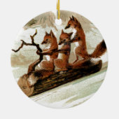 Foxsleigh-FahrVintager Druck Keramikornament (Hinten)