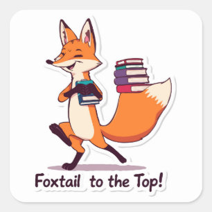 Foxtail an die Spitze! - Ehrgeiziger Fox zurück in Quadratischer Aufkleber