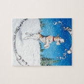 Foxterrier-Schnee Puzzle (Horizontal)