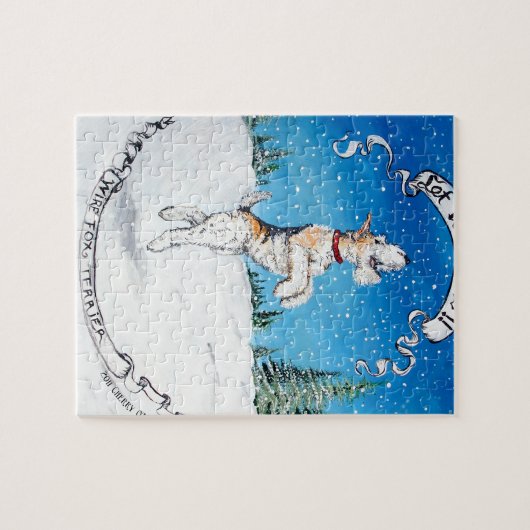 Foxterrier-Schnee Puzzle (Horizontal)