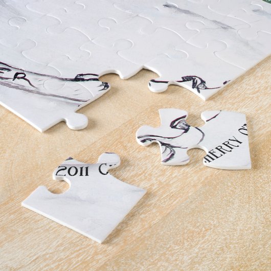 Foxterrier-Schnee Puzzle (Seite)