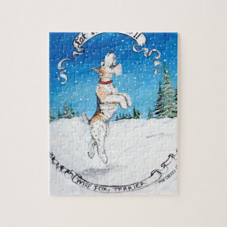 Foxterrier-Schnee Puzzle