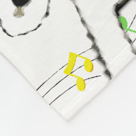 Foxterrier u. Musik Fleecedecke (Ecke)