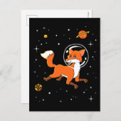 Foxtiere im Weltraum Postkarte (Vorne/Hinten)