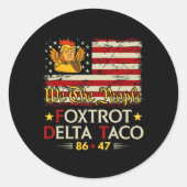 Foxtrot Delta Taco 8647 Los geht's Taco Us Flag Wi Runder Aufkleber (Vorderseite)