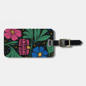 Foxtrot Delta Tango Blume Boho Gepäckanhänger (Vorderseite horizontal)
