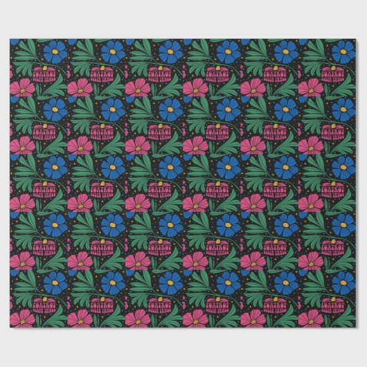 Foxtrot Delta Tango Blume Boho Geschenkpapier (Flach)