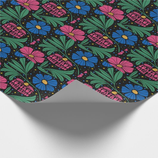 Foxtrot Delta Tango Blume Boho Geschenkpapier (Ecke)