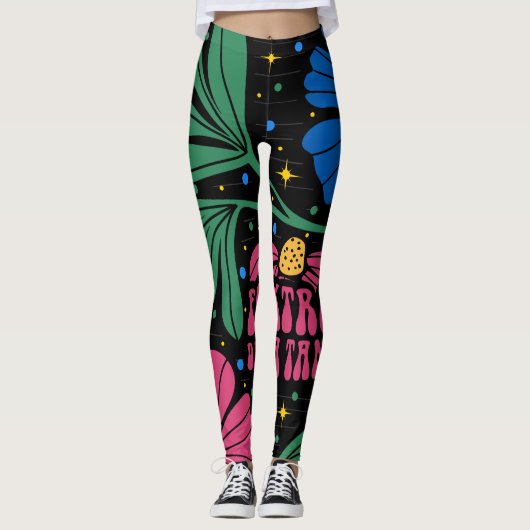 Foxtrot Delta Tango Blume Boho Leggings (Vorderseite)