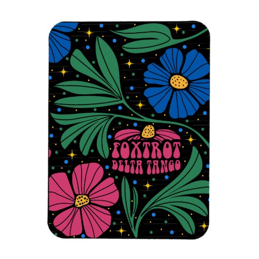Foxtrot Delta Tango Blume Boho Magnet (Vertikal)