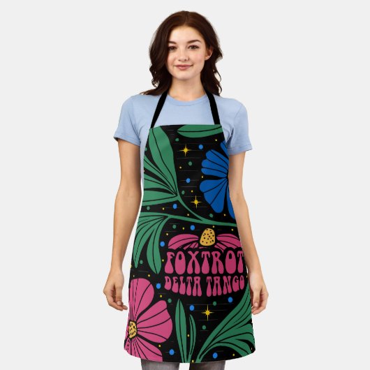 Foxtrot Delta Tango Blume Boho Schürze (Getragen)