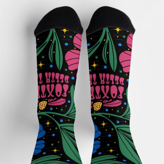 Foxtrot Delta Tango Blume Boho Socken (Oben)