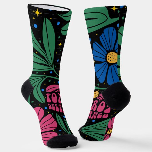 Foxtrot Delta Tango Blume Boho Socken (Gewinkelt)