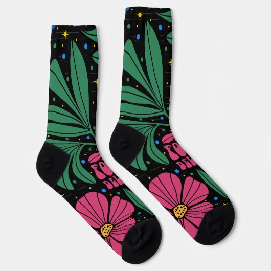 Foxtrot Delta Tango Blume Boho Socken (Rechts)