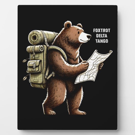 Foxtrot Delta Tango Funny Bear Fotoplatte (Vorderseite)