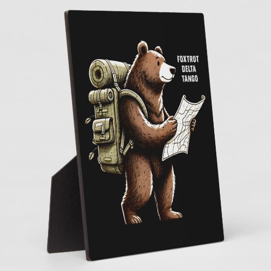 Foxtrot Delta Tango Funny Bear Fotoplatte (Seite)