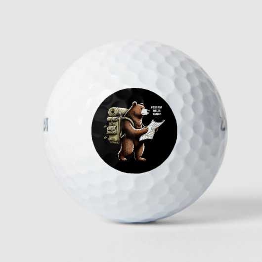 Foxtrot Delta Tango Funny Bear Golfball (Vorderseite)