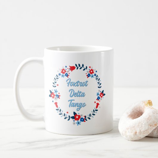 Foxtrot Delta Tango Kaffeetasse (Mit Donut)