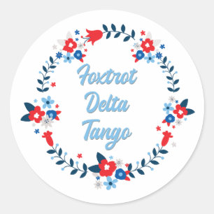Foxtrot Delta Tango Runder Aufkleber