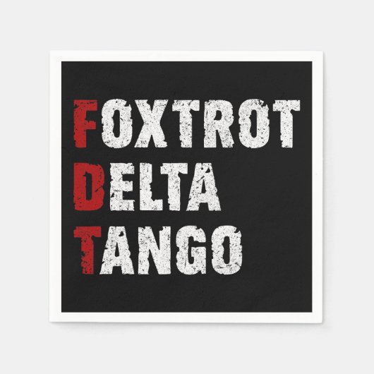 Foxtrot Delta Tango Serviette (Vorderseite)