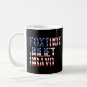 Foxtrot Juliet Bravo American Flag Kaffeetasse (Links)