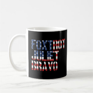 Foxtrot Juliet Bravo American Flag Kaffeetasse
