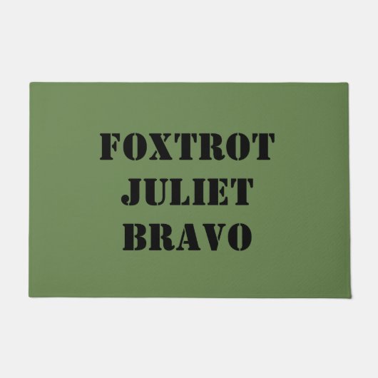 FOXTROT JULIET BRAVO FUßMATTE (Vorderseite)