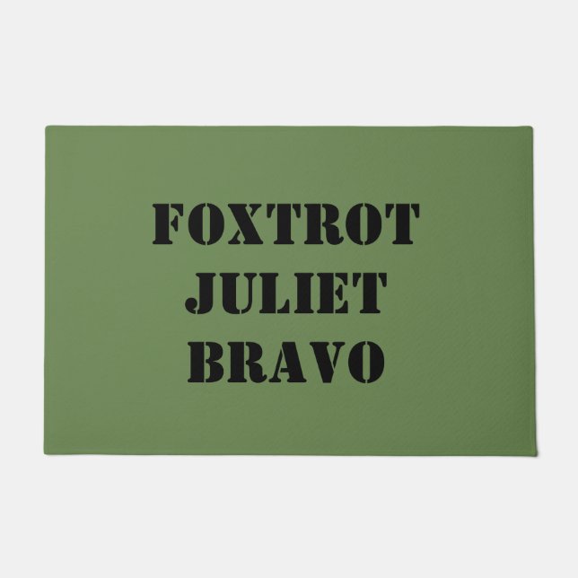 FOXTROT JULIET BRAVO FUßMATTE (Vorderseite)