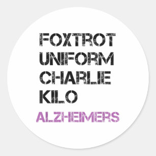Foxtrot Uniform Charlie Kilo für Heimers _1 Runder Aufkleber