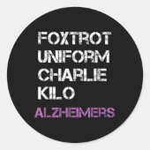 Foxtrot Uniform Charlie Kilo für Heimers Runder Aufkleber (Vorderseite)
