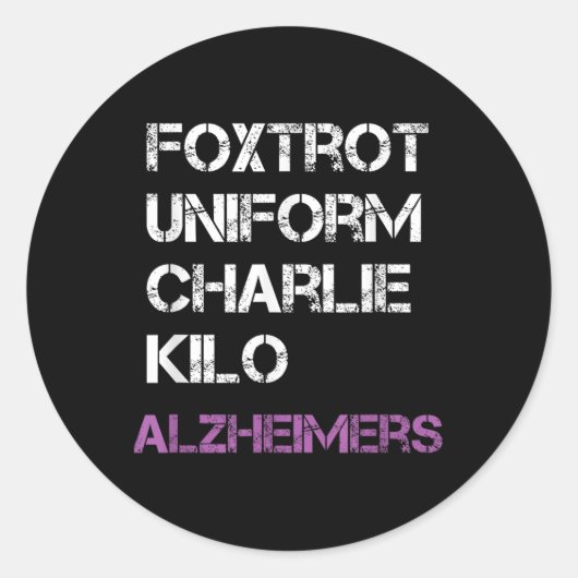 Foxtrot Uniform Charlie Kilo für Heimers Runder Aufkleber (Vorderseite)