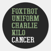 Foxtrot Uniform Charlie Kilo - Für Lungenkrebs Awa Runder Aufkleber (Vorderseite)