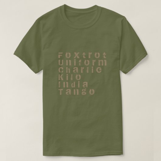 , Foxtrot Uniform, Charlie, Kilo, Indien, Tango T-Shirt (Design vorne)