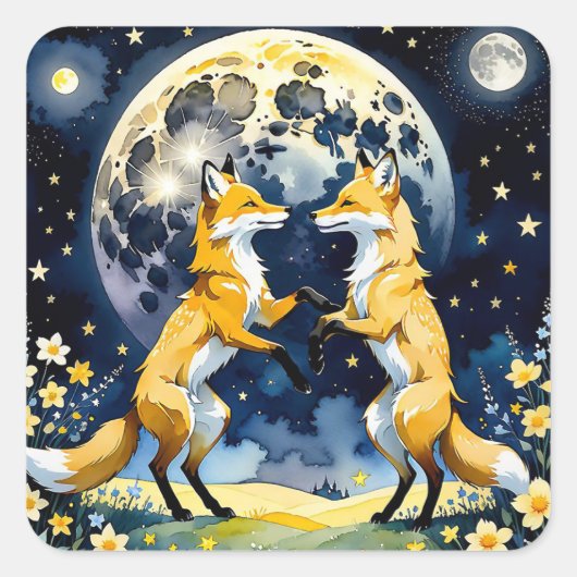 Foxtrot von Moonlight Quadratischer Aufkleber (Vorderseite)