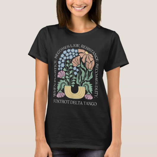 Foxtrots Delta Tangos Funny Blume Boho T-Shirt (Vorderseite)