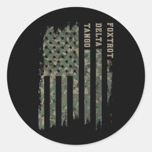 Foxtrots Delta Tangos Funny Nato Phonetic Alphabet Runder Aufkleber