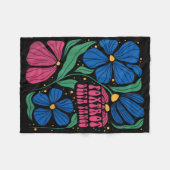 Foxtrots Deltas Tangos Blume Boho Fleecedecke (Vorderseite (Horizontal))