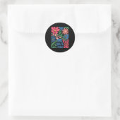 Foxtrots Deltas Tangos Blume Boho Runder Aufkleber (Tasche)