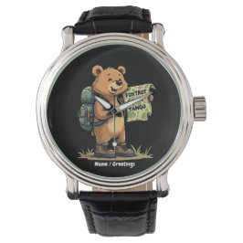 Foxtrots Deltas Tangos Funny Bear Retro Graphic Armbanduhr