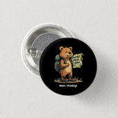 Foxtrots Deltas Tangos Funny Bear Retro Graphic Button (Vorne & Hinten)
