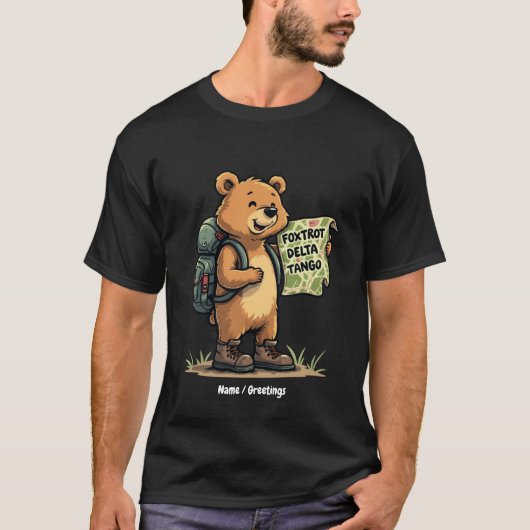 Foxtrots Deltas Tangos Funny Bear Retro Graphic T-Shirt (Vorderseite)