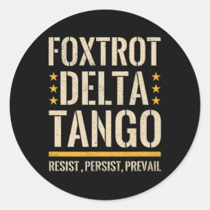 Foxtrots Deltas Tangos Resist Camouflage Camouflag Runder Aufkleber