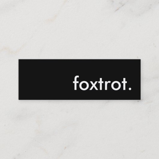 Foxtrott. Mini Visitenkarte (Vorderseite)