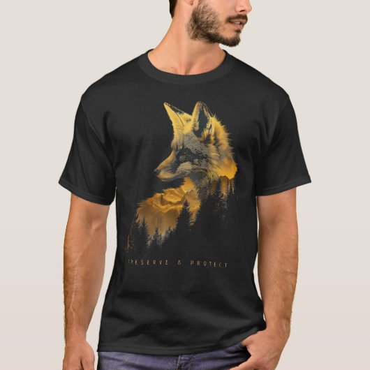 Foxwälder schützen Camping Naturschutz T-Shirt (Vorderseite)
