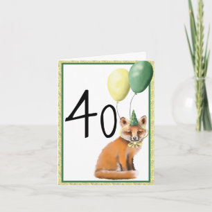 Foxy 40 Geburtstag Faltkarte Karte