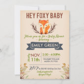 Foxy Baby Shower Einladung Waldwald Fox (Vorderseite)